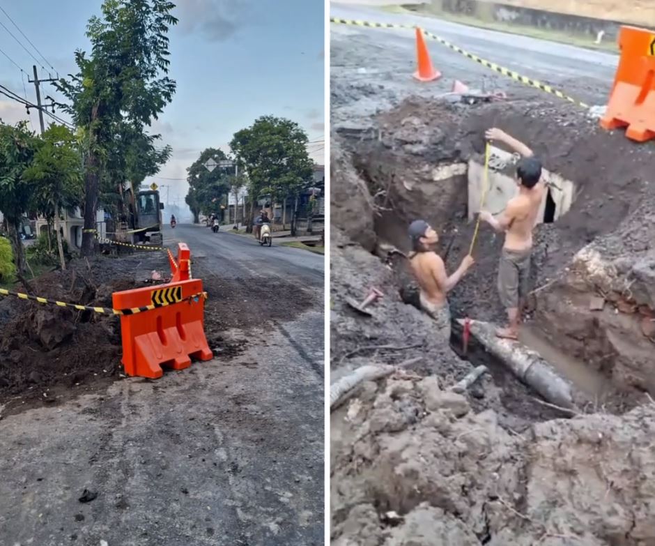 Pelaksanaan perbaikan kebocoran pipa induk 10” Jl. A. Yani Kota Denpasar akibat Sovel (Alat berat) proyek PUPR Kota Denpasar 