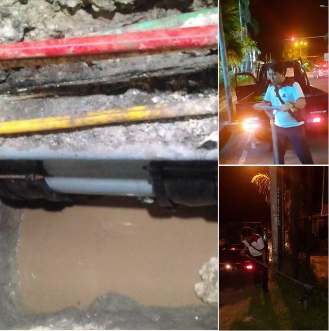 Perbaikan kebocoran pipa 16” PVC Jl.Bypas Ngurah Rai (Depan BPR Tata) selesai perbaikannya