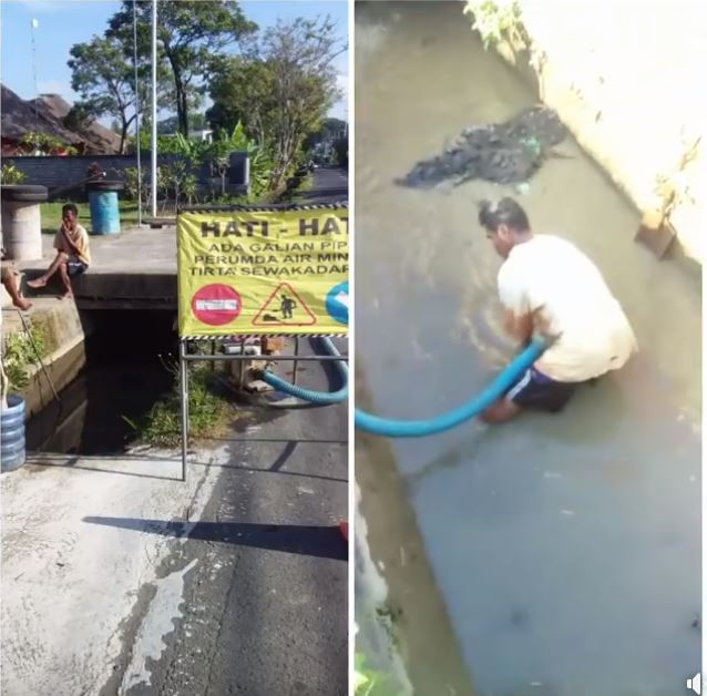Pelaksanaan perbaikan kebocoran pipa 16” Jl. Waribang