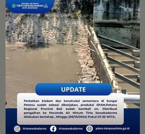 Perbaikan kisdam dan konstruksi sementara di Sungai Petanu sudah selesai dikerjakan